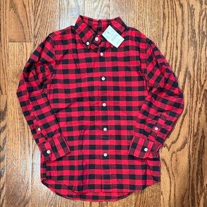 NWT Crewcuts Red and Black Plaid Kids Shirt size 6-7
